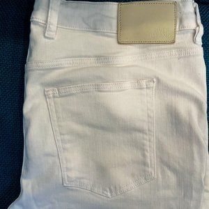 River Island White Stretch Jeans Slim Fit Button Fly